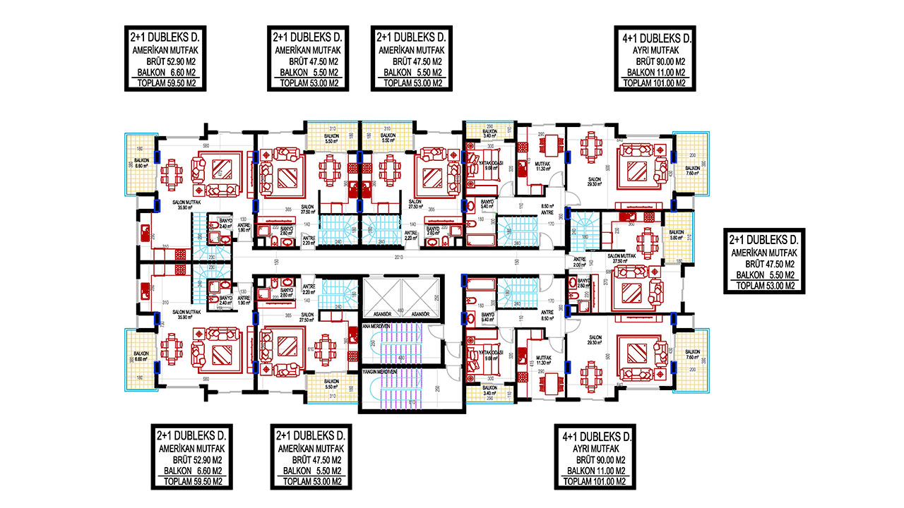 План этажа общий дуплекс 1
